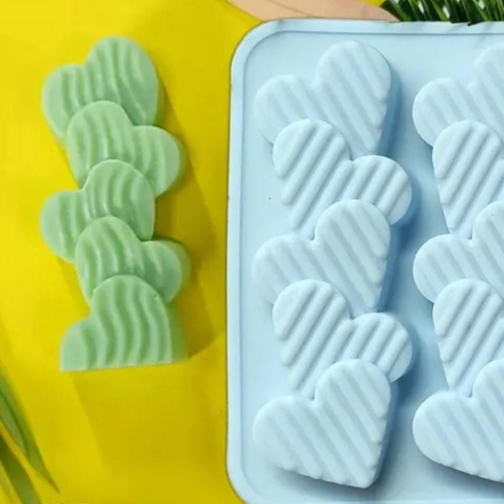 Lyba Moulds Heart Pillar Candle Silicone Mould, 2 Cavity - Bakeware India