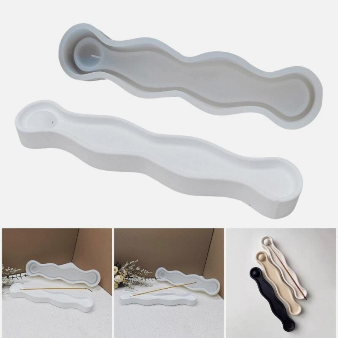 Lyba moulds Incense Holder Resin Concrete Silicone Mould - Bakeware India