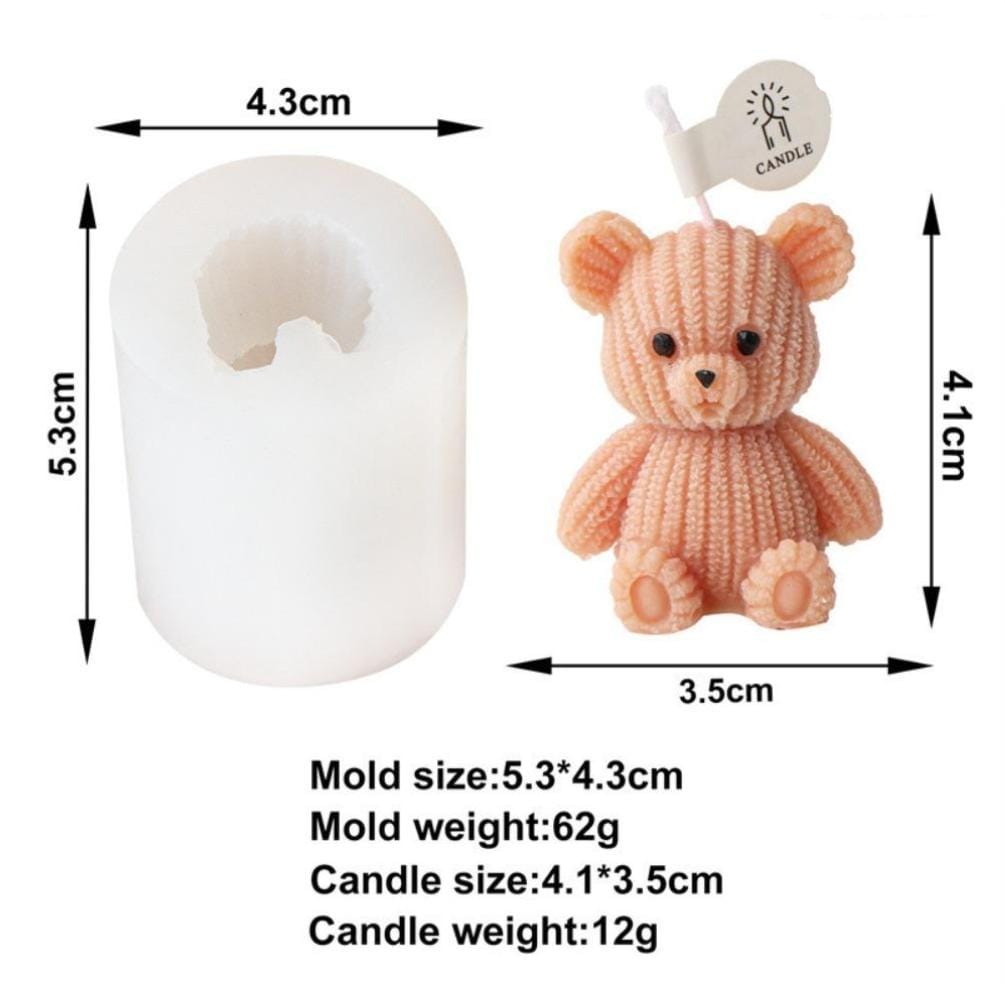 Lyba moulds Knitted Teddy Bear Candle Silicone Mould - Bakeware India