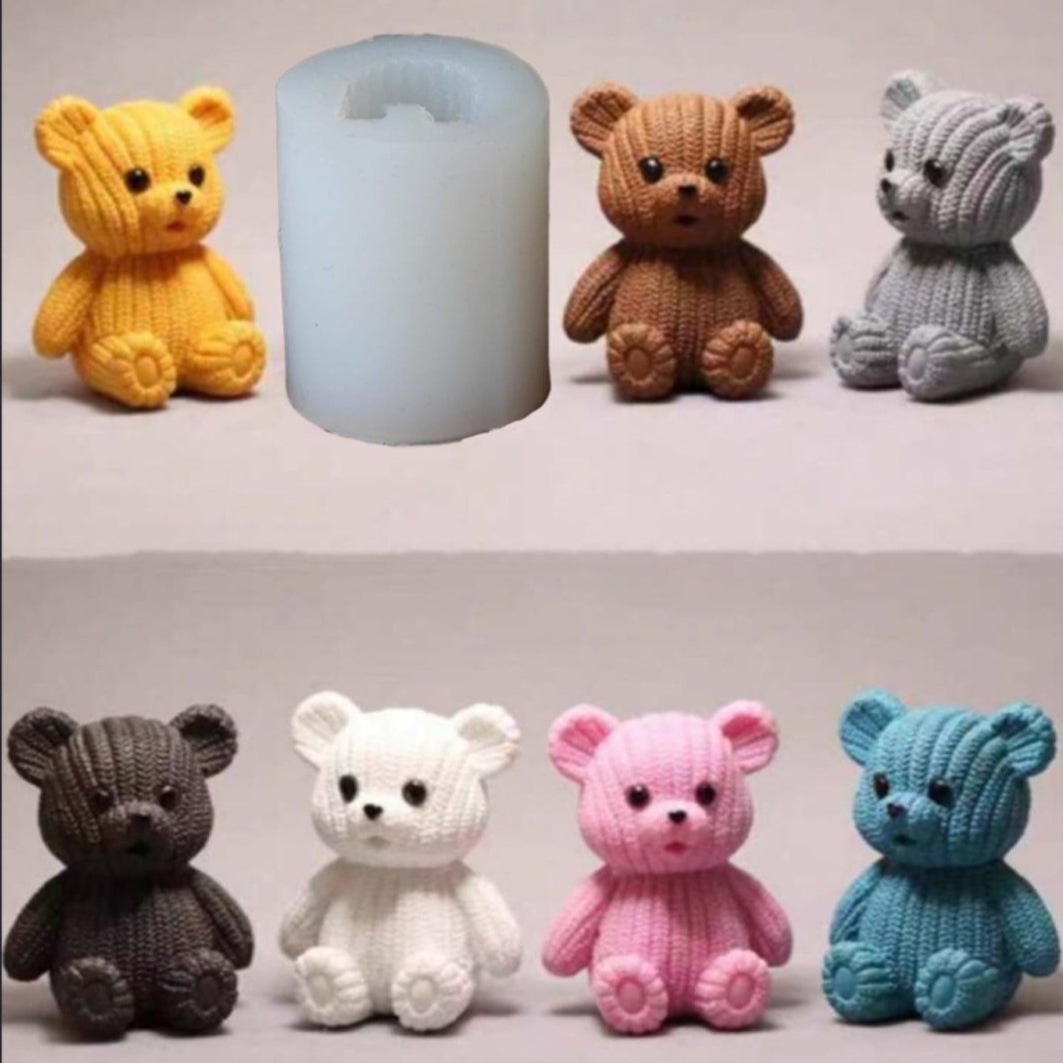 Lyba moulds Knitted Teddy Bear Candle Silicone Mould - Bakeware India