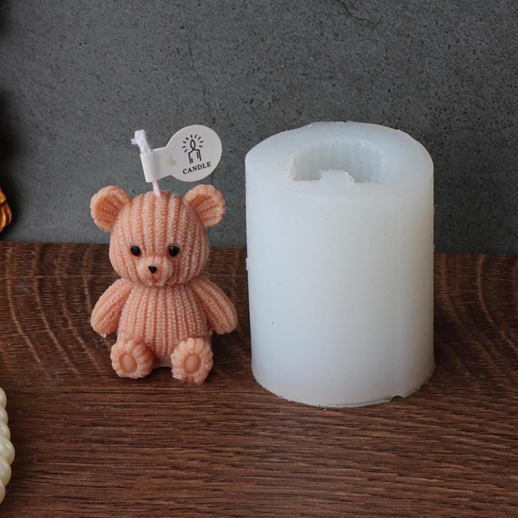 Lyba moulds Knitted Teddy Bear Candle Silicone Mould - Bakeware India