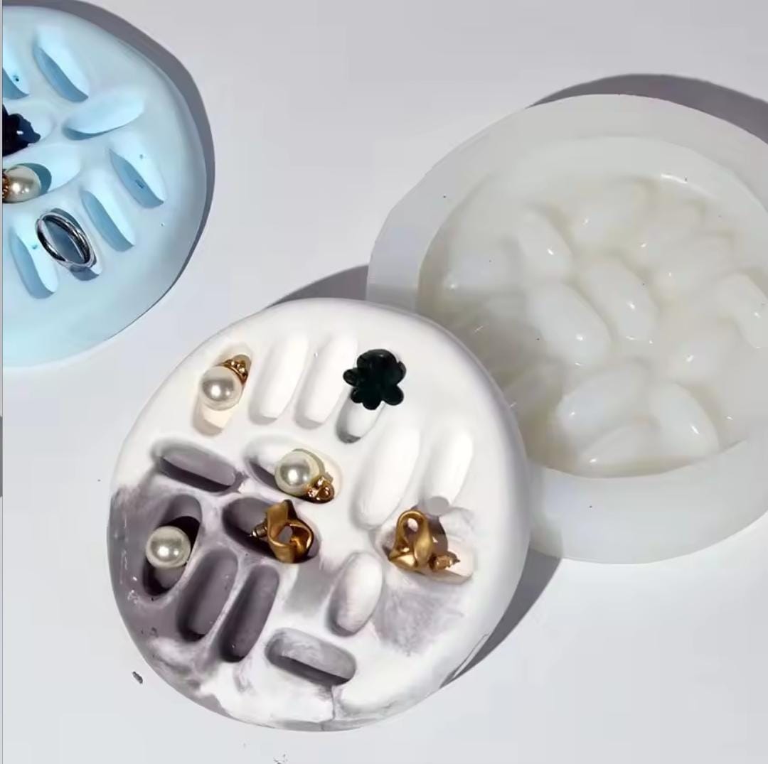 Lyba Moulds Mini Round Ring Holder Tray Epoxy Resin Candle Silicone Mould - Bakeware India