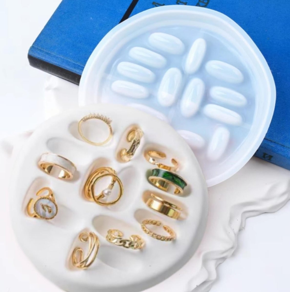 Lyba Moulds Mini Round Ring Holder Tray Epoxy Resin Candle Silicone Mould - Bakeware India