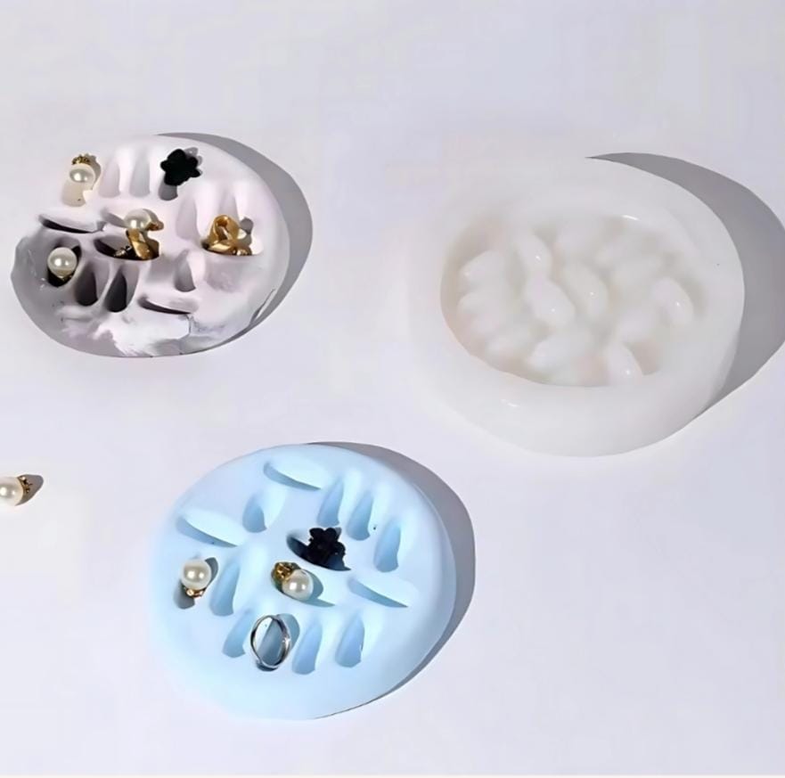 Lyba Moulds Mini Round Ring Holder Tray Epoxy Resin Candle Silicone Mould - Bakeware India
