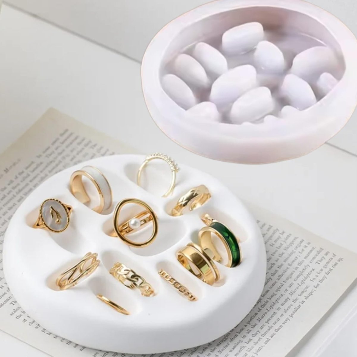 Lyba Moulds Mini Round Ring Holder Tray Epoxy Resin Candle Silicone Mould - Bakeware India