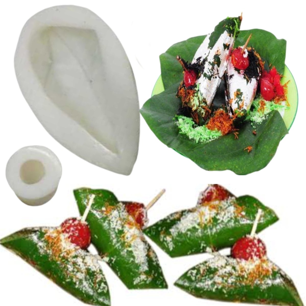 Lyba Moulds Paan With Cherry Candle Silicone Fondant Mould - Bakeware India
