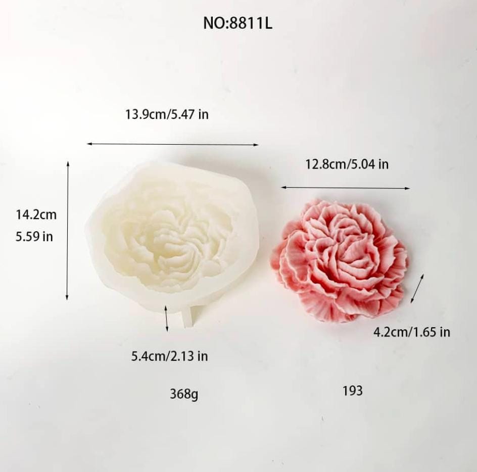 Lyba moulds Peony Flower Candle Silicone Mould - Bakeware India