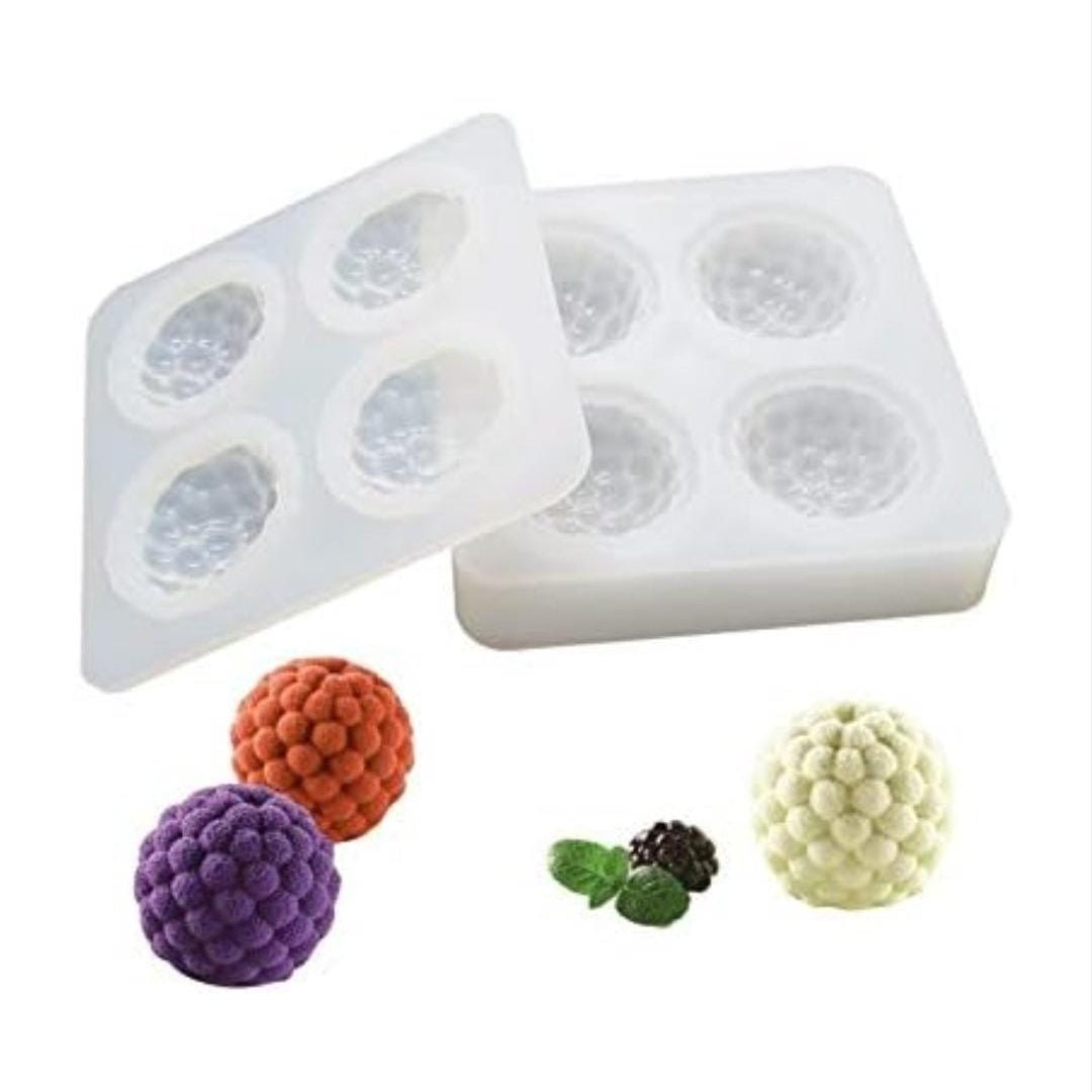 Lyba Moulds Raspberry Berry Fondant Chocolate Cake Silicone Mould, 4 cavity - Bakeware India
