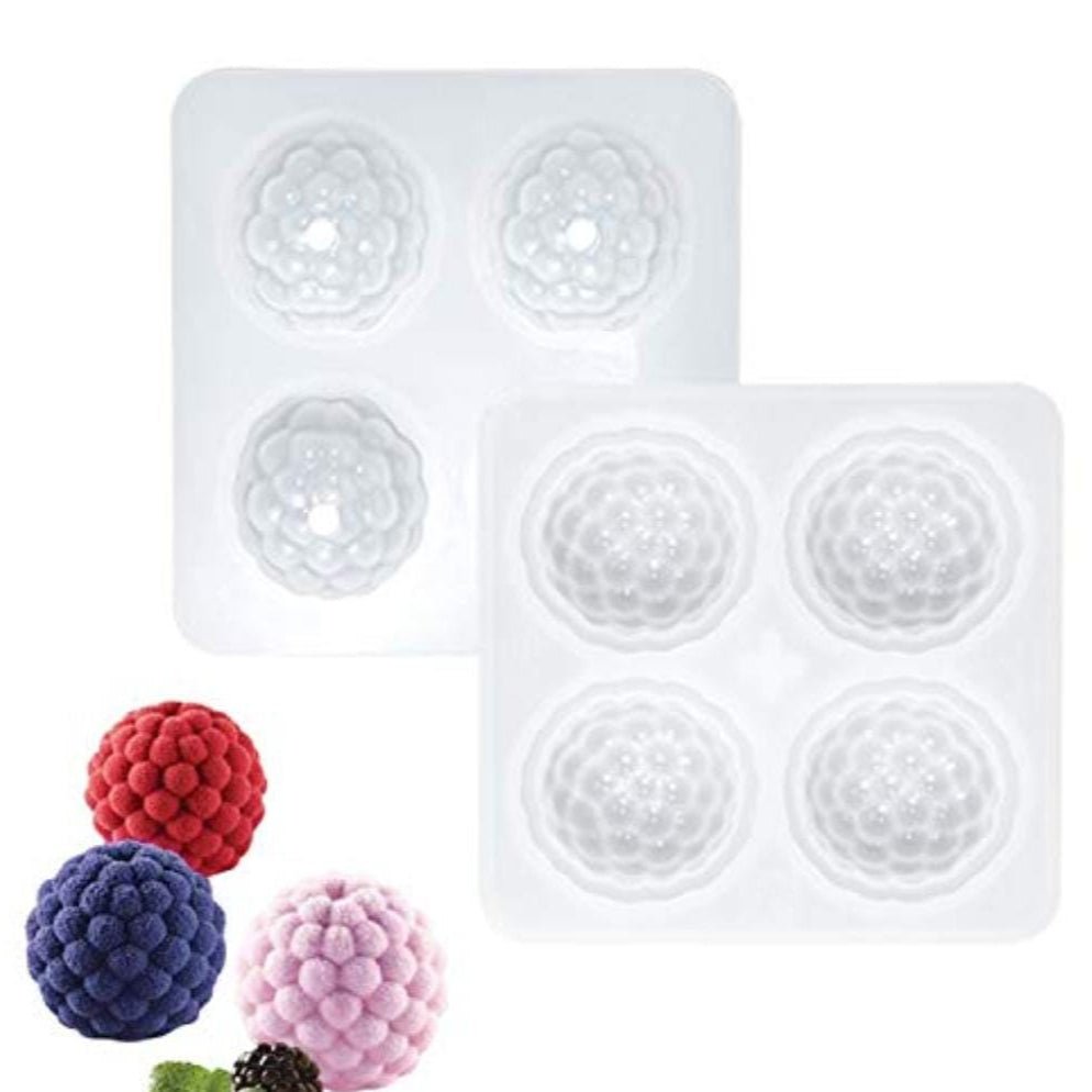Lyba Moulds Raspberry Berry Fondant Chocolate Cake Silicone Mould, 4 cavity - Bakeware India