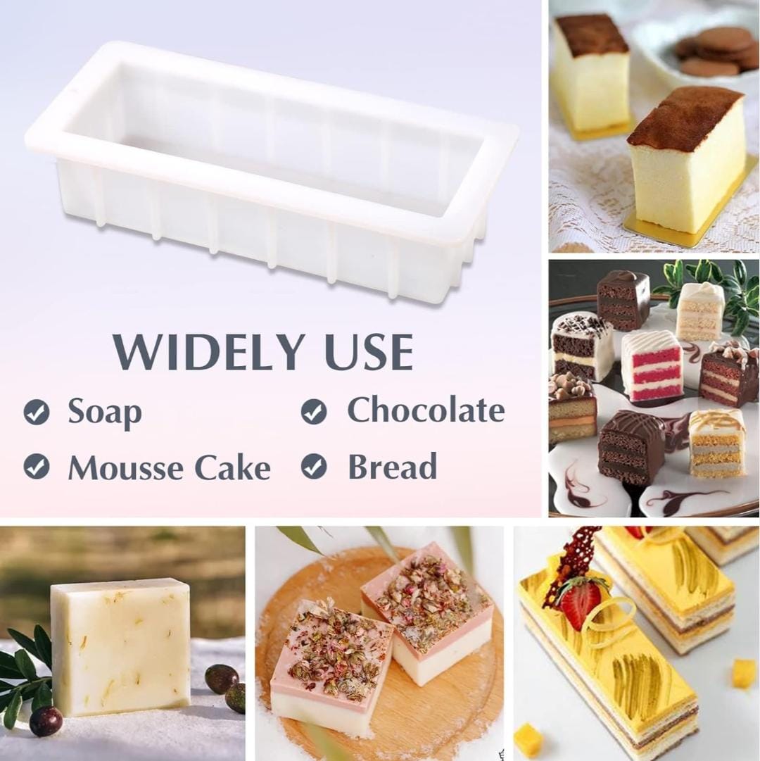 Lyba Moulds Rectangle Soap Loaf Silicone Mould - Bakeware India