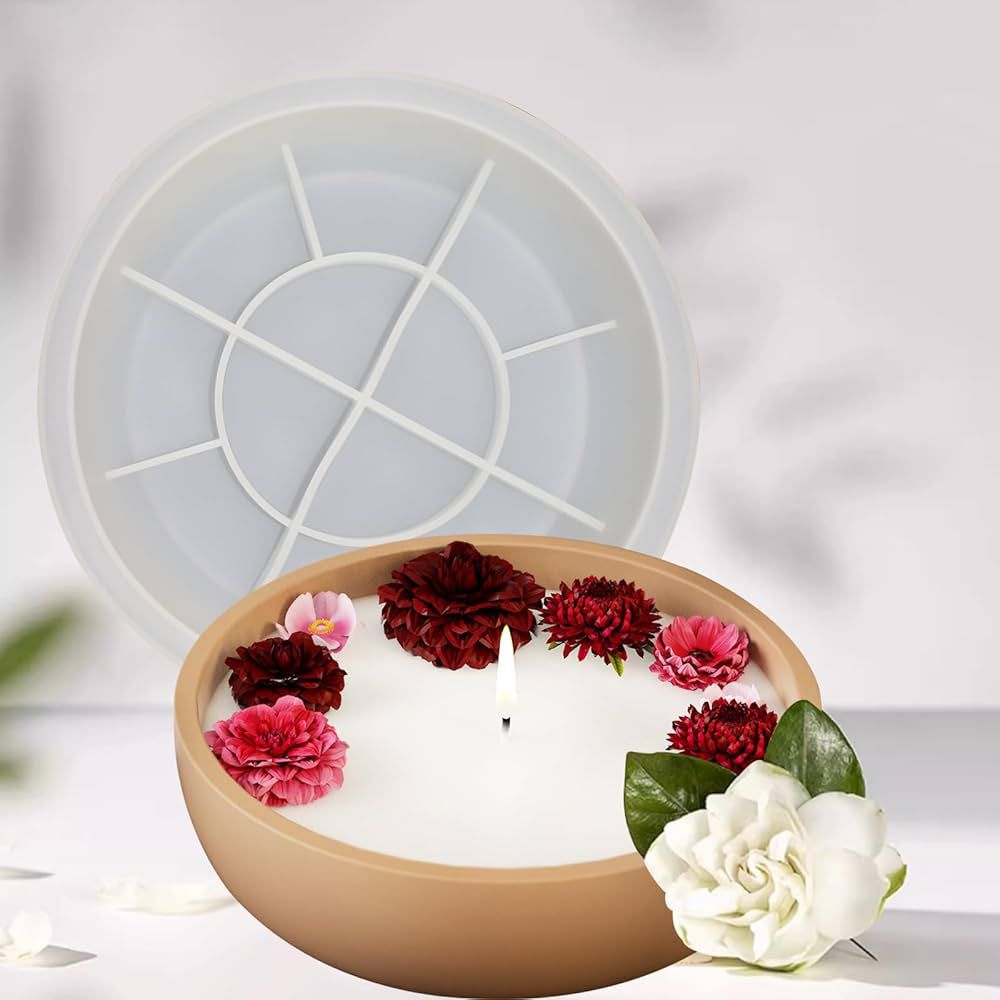 Lyba Moulds Round Concrete Flower Pot Candle Silicone Mould - Bakeware India