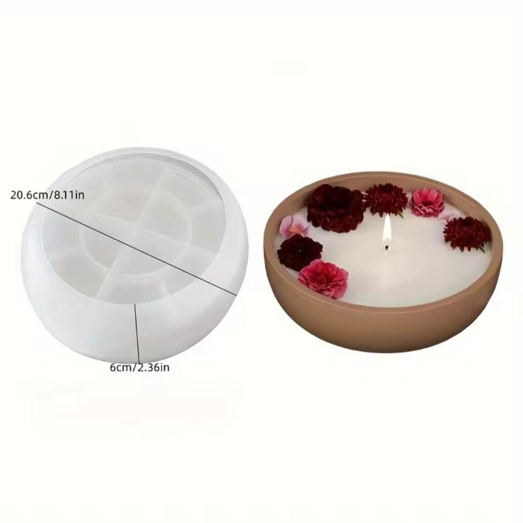 Lyba Moulds Round Concrete Flower Pot Candle Silicone Mould - Bakeware India