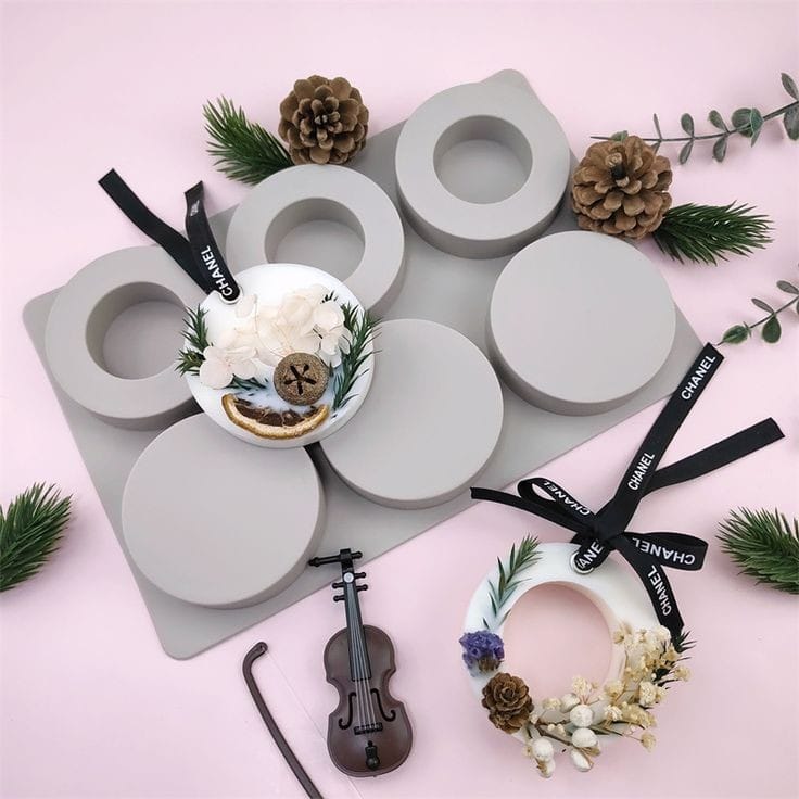 Lyba moulds Round Ring Disc Tablet Aromatherapy Silicone Mould, 6 Cavities - Bakeware India