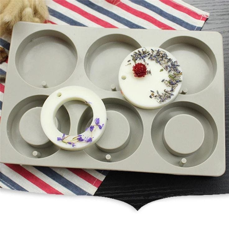 Lyba moulds Round Ring Disc Tablet Aromatherapy Silicone Mould, 6 Cavities - Bakeware India
