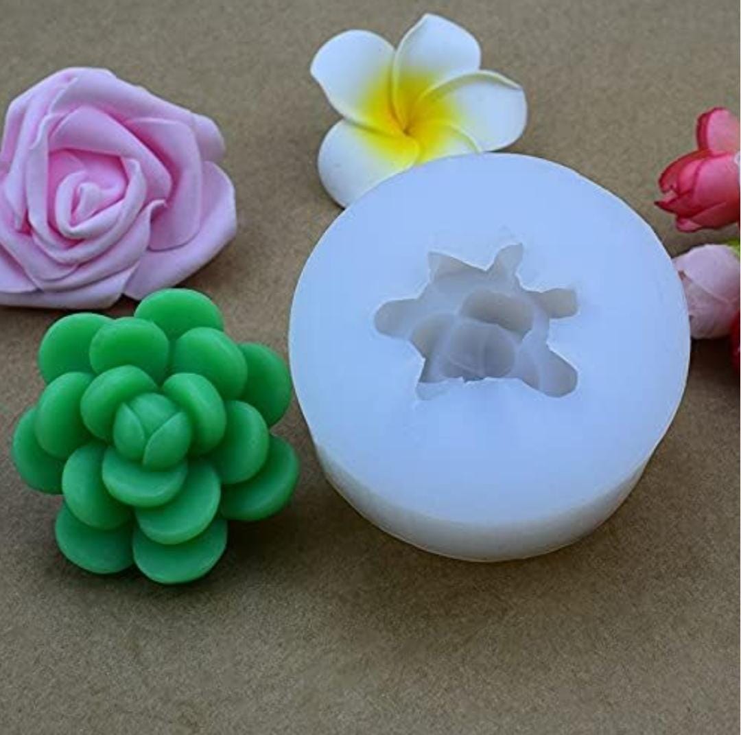 Lyba Moulds Succulent Flower Cactus Plant Candle Cake Silicone Mould - Bakeware India