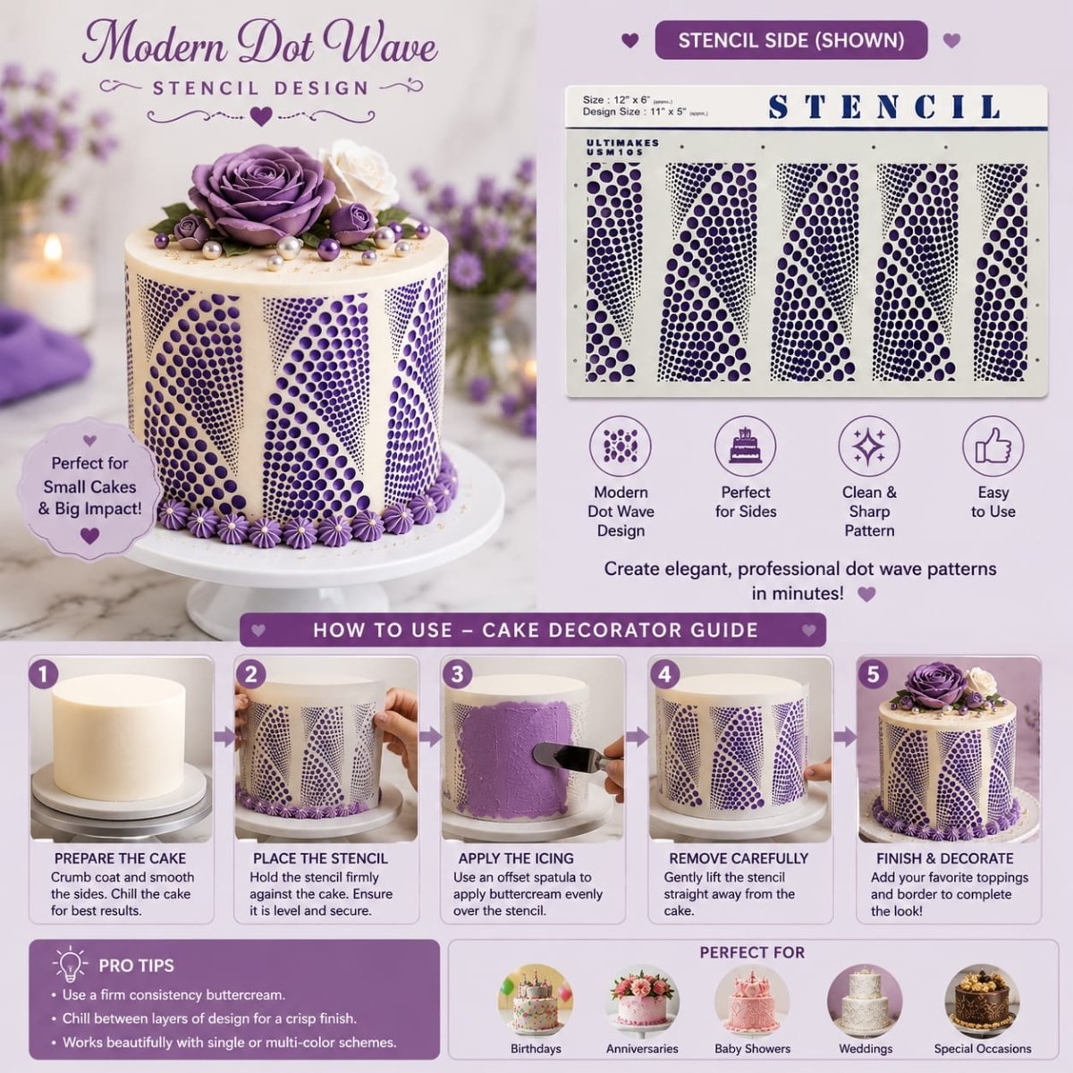 Synchronized Cake Stencil, Ultimakes - Bakeware India