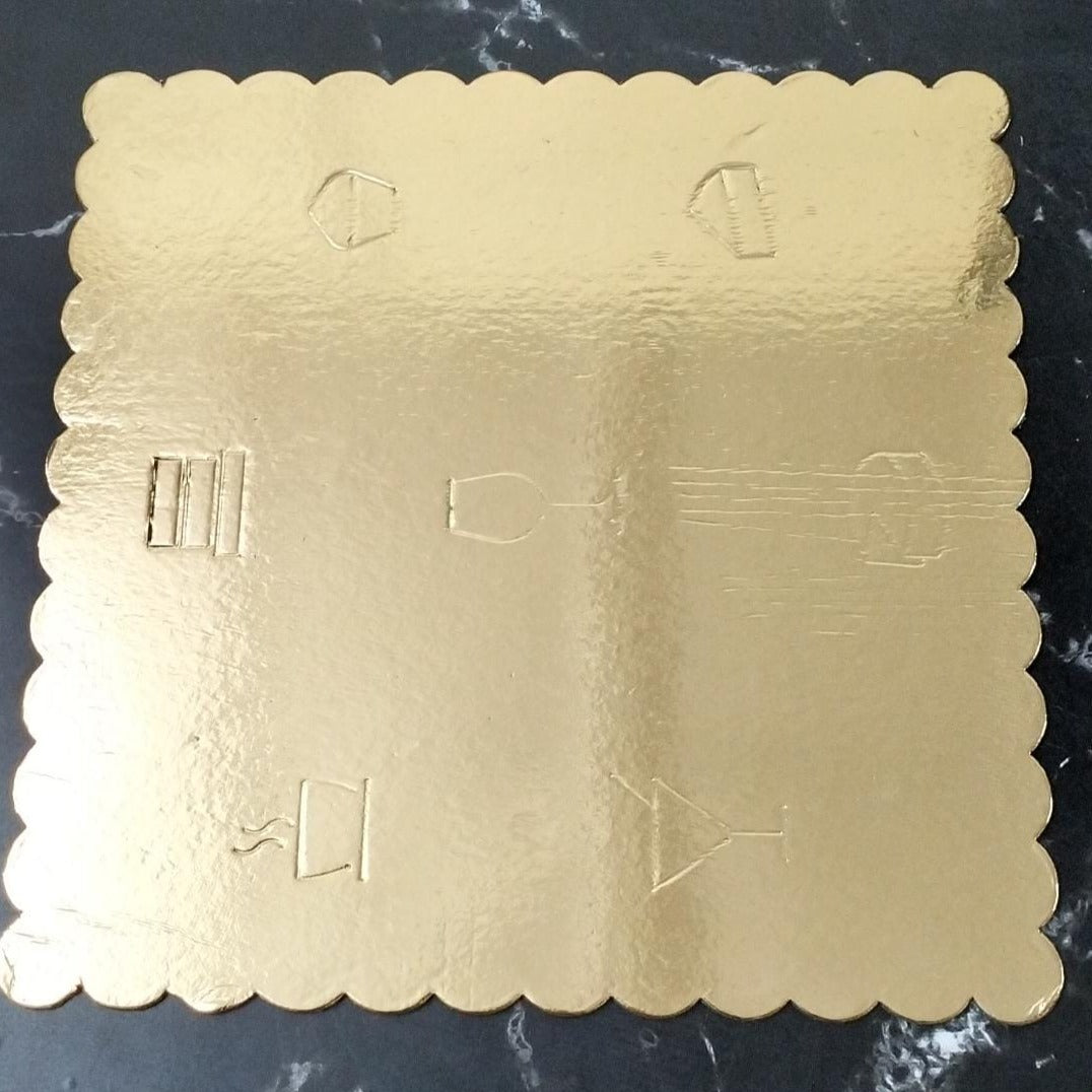 12inch Mdf Square Cake base Scalloped , 10pcs set