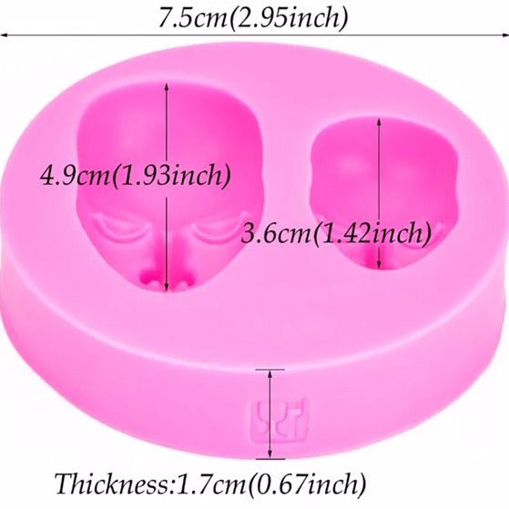 2 in 1 Human Face Silicone Baking Mold Faces