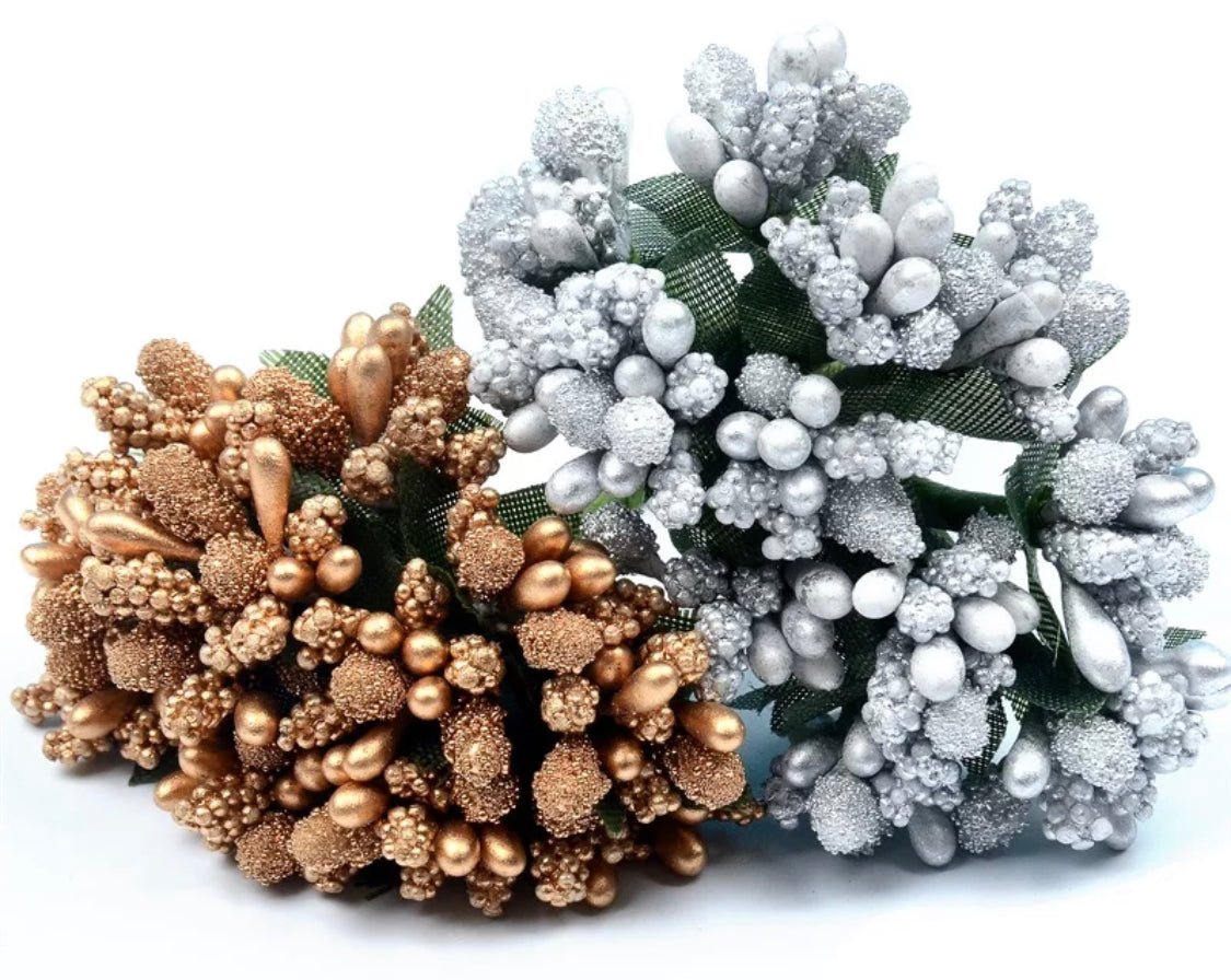 Artificial Flower Pollens , Silver freeshipping - Bakewareindia