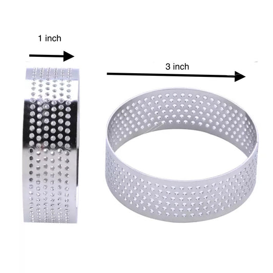 Bakewareind 3inch Perforated Round tart ring - Bakewareindia