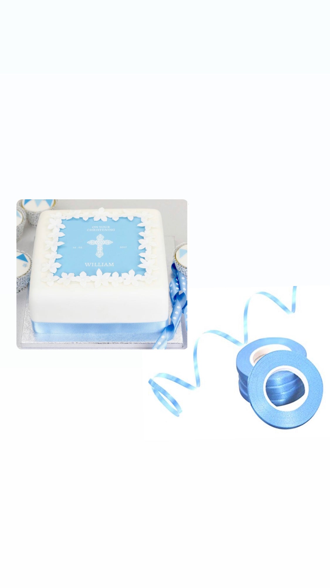 Bakewareind Aqua Blue satin ribbon cake decorating ,25yard - Bakewareindia