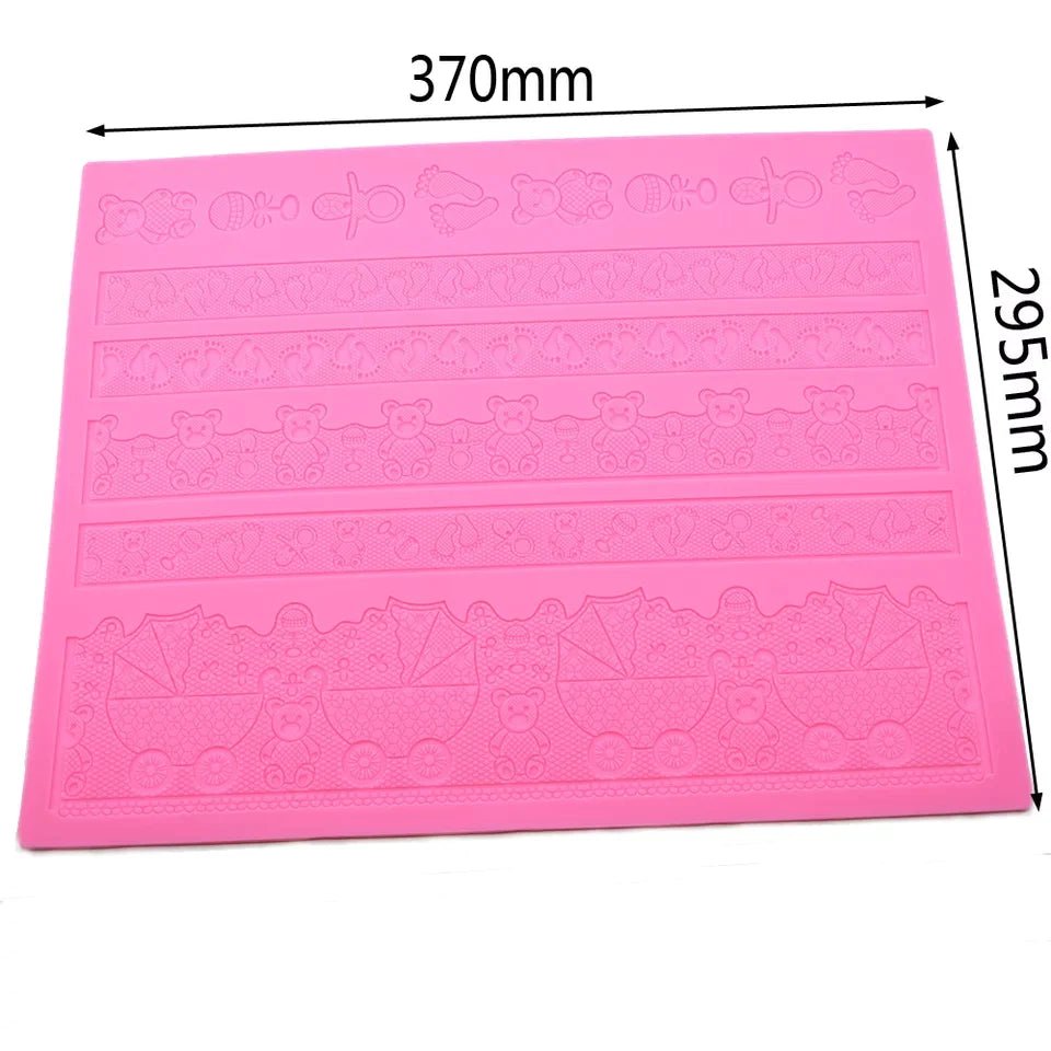 Bakewareind Baby Shower Theme Lace Silicone Mat Chocolate Cake Decorating - Bakewareindia