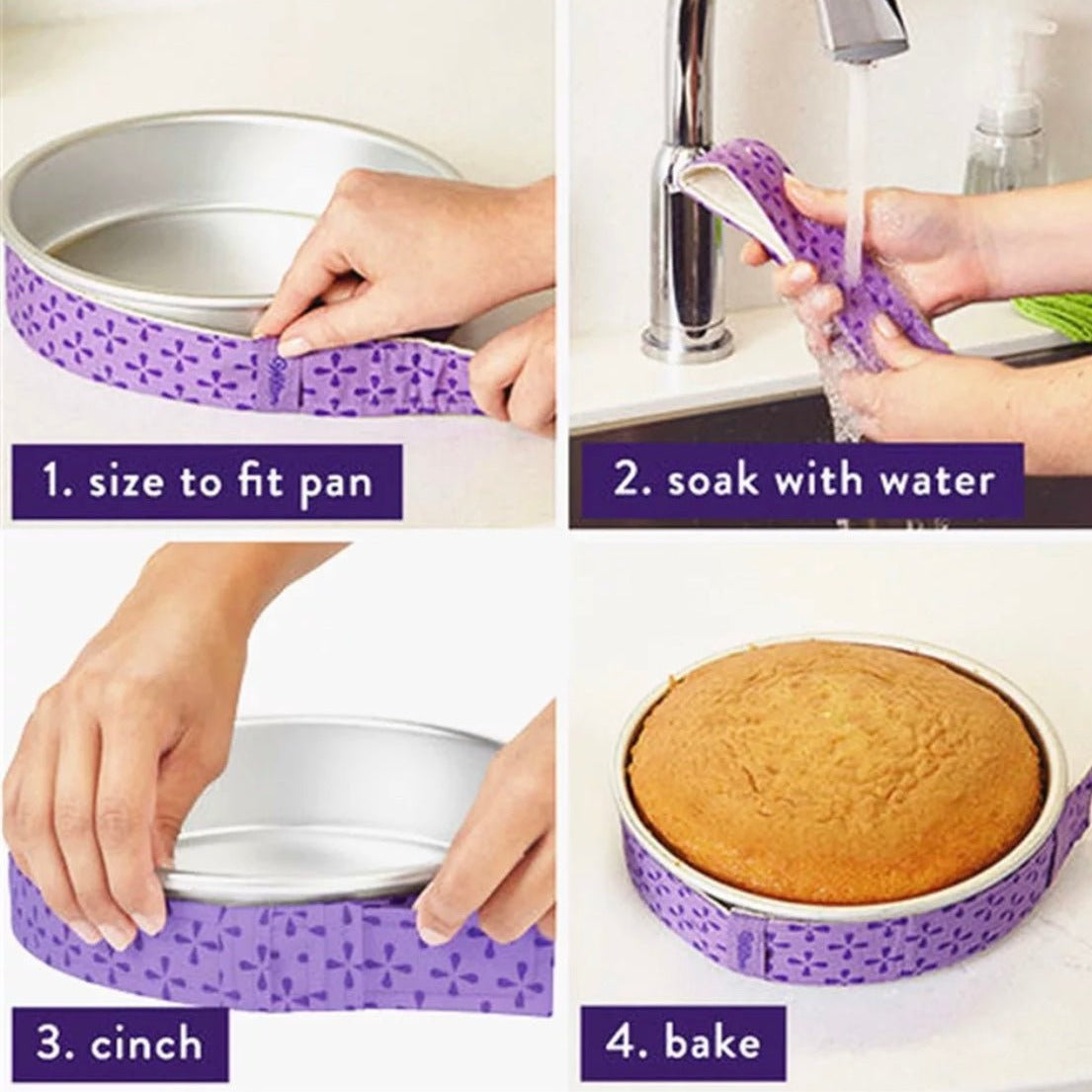 Bakewareind Cake Belt Bake Even Strips Anti-Deformation Protector, 2 Pieces - Bakewareindia