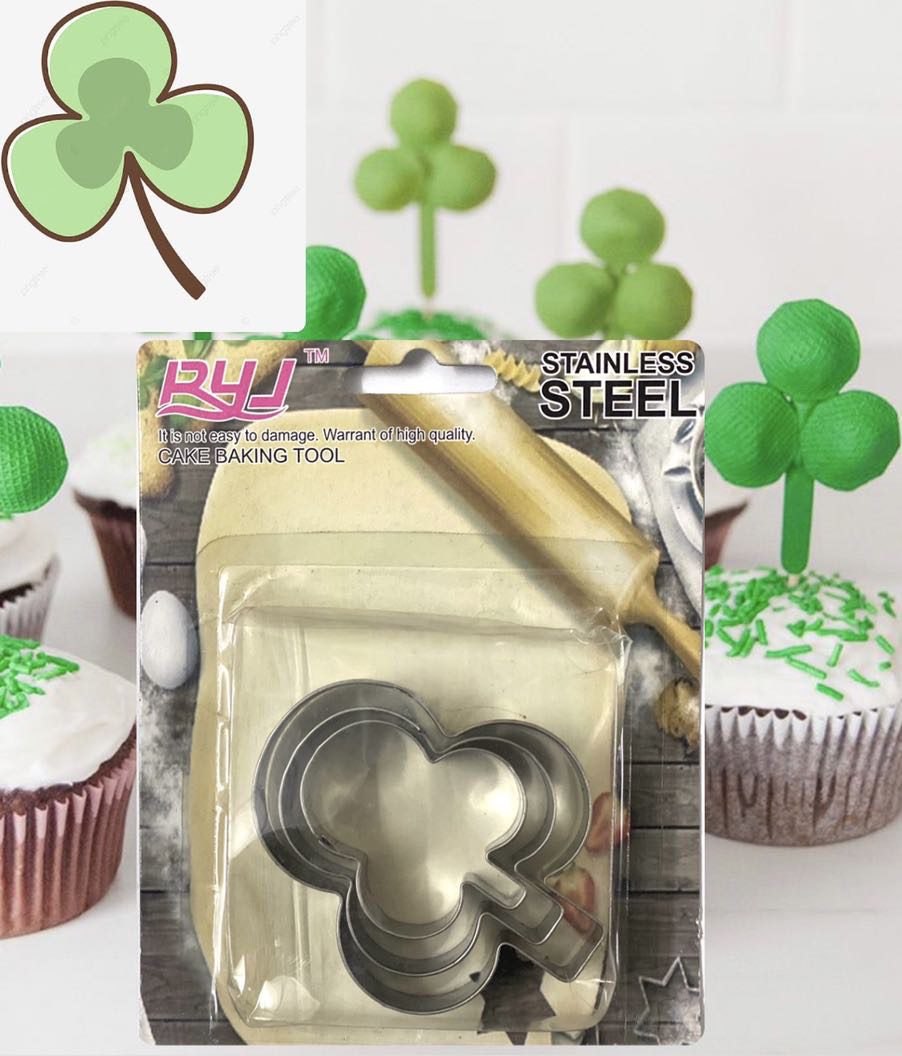 Bakewareind Clover Leaf Cookie Cake Cutter Stainless Steel,3pc - Bakewareindia