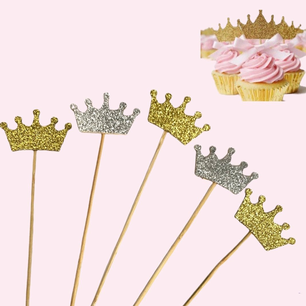 Bakewareind Crown Cupcake/ Cake Toppers,10pcs - Bakewareindia
