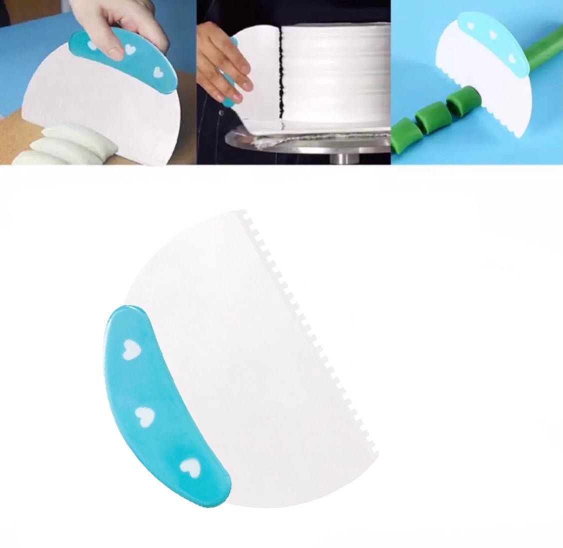 Bakewareind Designer Plastic Scrapper with Handle - Bakewareindia