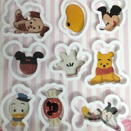 Bakewareind Disney Cartoon Donald Mickey Mouse Pooh Cookie Cake Cutter 9pcs - Bakewareindia