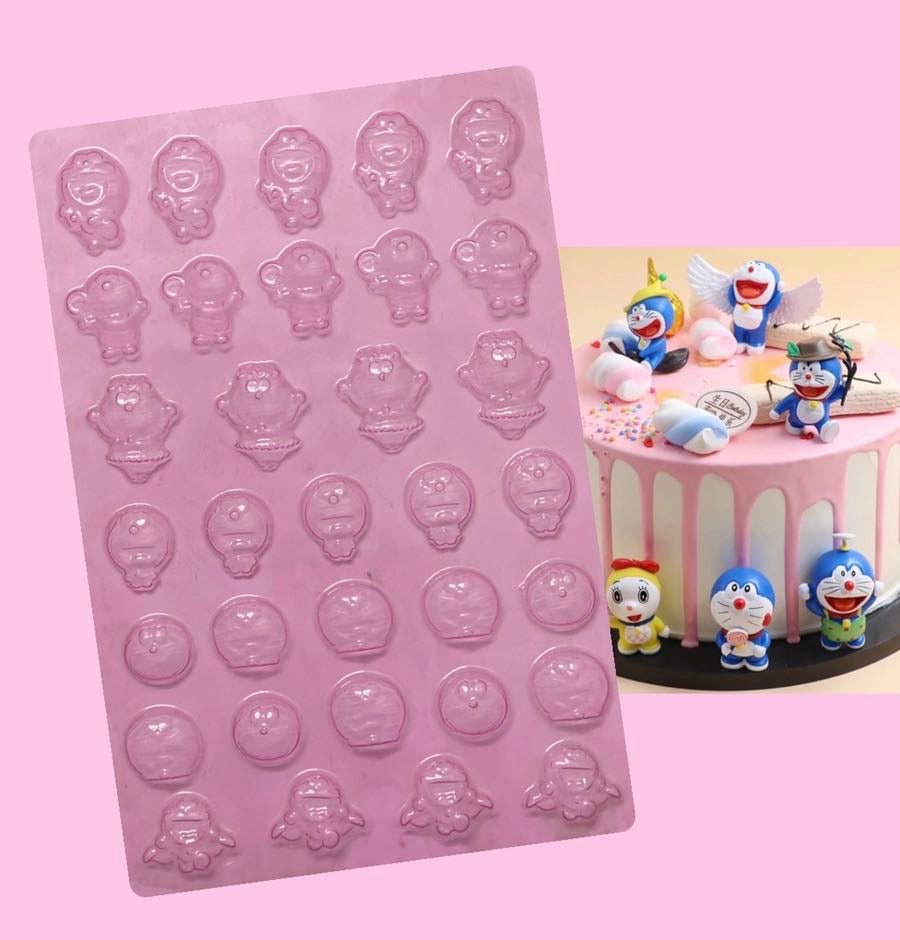 Bakewareind Doraemon Chocolate, Gumpaste Plastic Mould - Bakewareindia