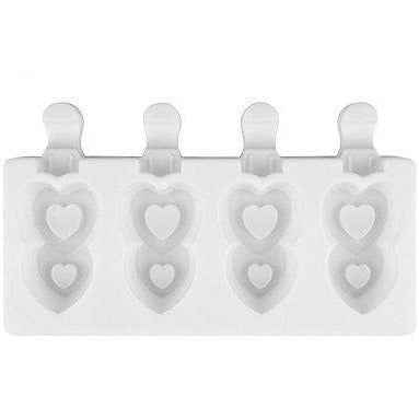 Bakewareind Double Heart Cakesicle Mould, 4 cavity - Bakewareindia