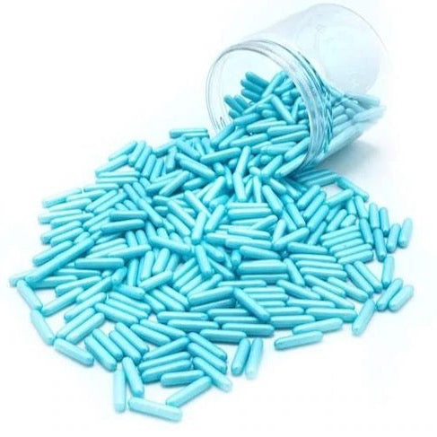 Bakewareind Edible Blue Dragees Rods Sprinkles ,100g - Bakewareindia