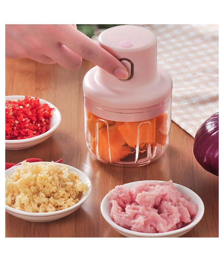 Bakewareind Electric Mini Garlic Chopper Mincer, Portable Cordless Grinder Small Food Processor - Bakewareindia