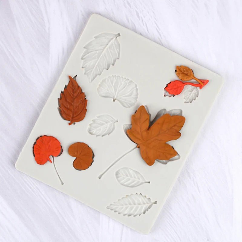 Bakewareind Fall Maple Ginko Leaf Branch Silicone Chocolate Fondant Mould - Bakewareindia