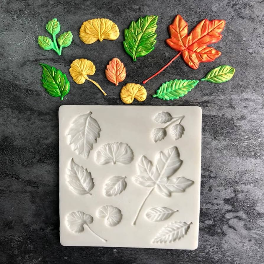 Bakewareind Fall Maple Ginko Leaf Branch Silicone Chocolate Fondant Mould - Bakewareindia