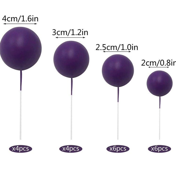 Bakewareind Faux Purple Ball Topper Cake Decorating,20 pcs - Bakewareindia