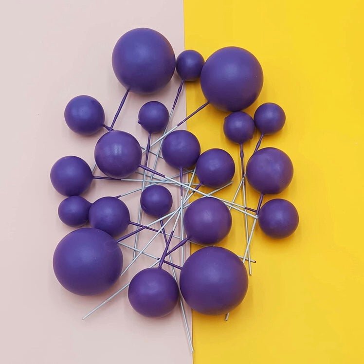 Bakewareind Faux Purple Ball Topper Cake Decorating,20 pcs - Bakewareindia