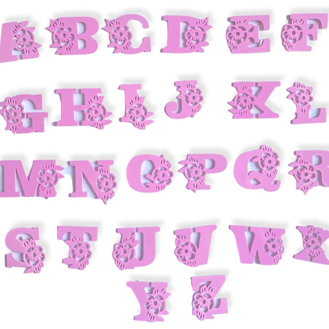 Bakewareind Floral Capital Letters Fondant Cake Stamps Set - Bakewareindia