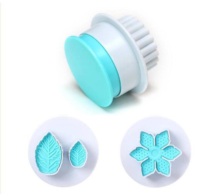 Bakewareind Flower Leaf 2 in 1 Plunger Cake Fondant Cutter - Bakewareindia