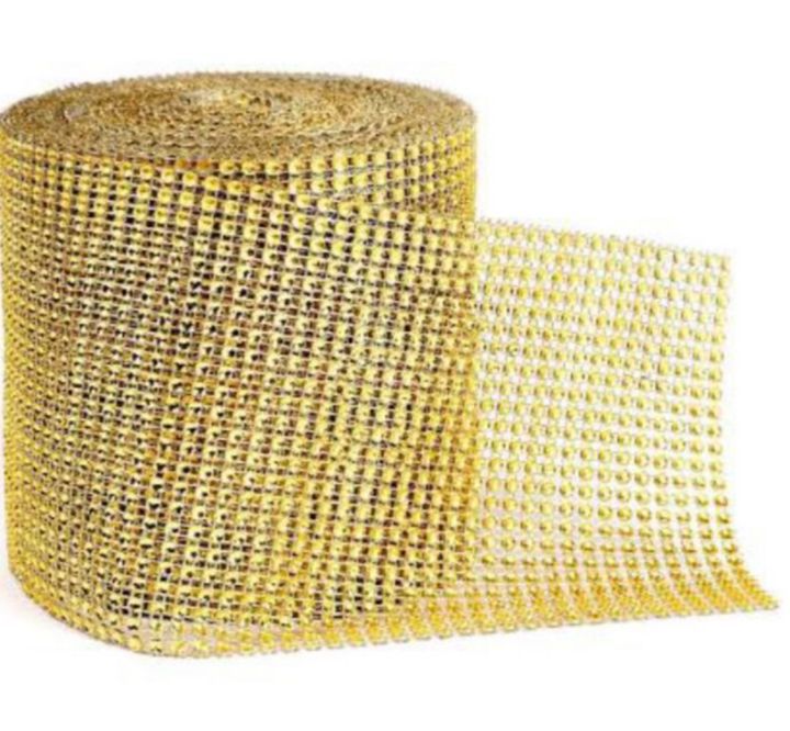 Bakewareind Golden Diamond Mesh Ribbon cake decorating - Bakewareindia