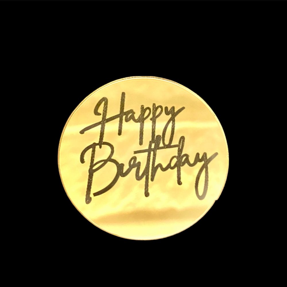 Bakewareind Happy Birthday Disc Coin Topper For Cake Decorating 10pcs - Bakewareindia