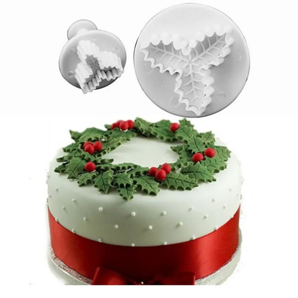 Bakewareind Holly Ivy Leaf plunger 2pcs set - Bakewareindia