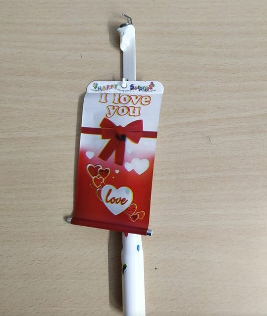 Bakewareind I Love You Surprise Banner POP Candle - Bakewareindia