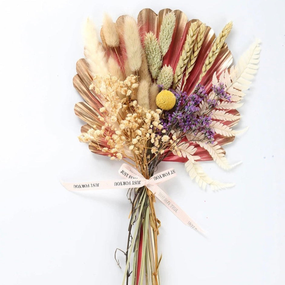 Bakewareind Luxury Wedding Gardenia Floral Sun Palm Leaf Dried Flower Bouquet - Bakewareindia