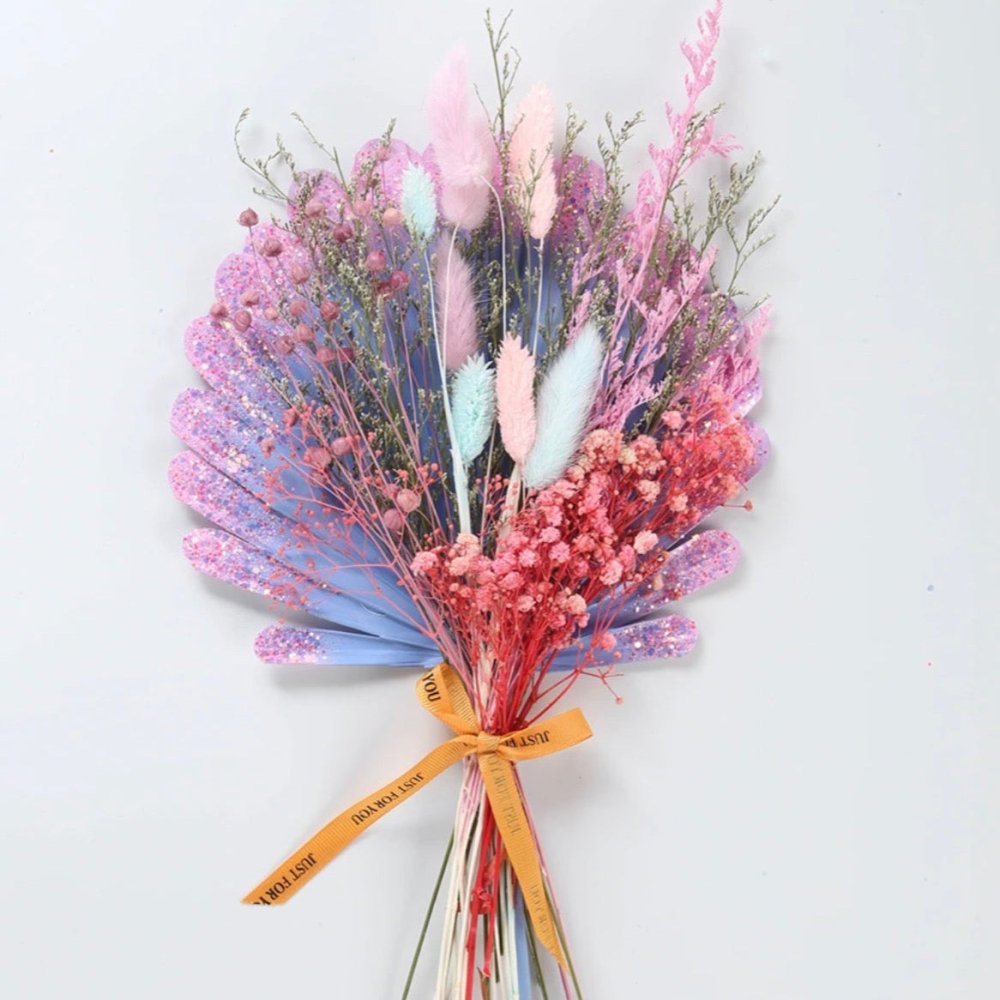 Bakewareind Luxury Wedding Mermaid Floral Sun Palm Leaf Dried Flower Bouquet - Bakewareindia