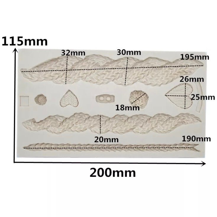 Bakewareind Macrame Wool Knit Sweater Fondant Silicone Mould - Bakewareindia