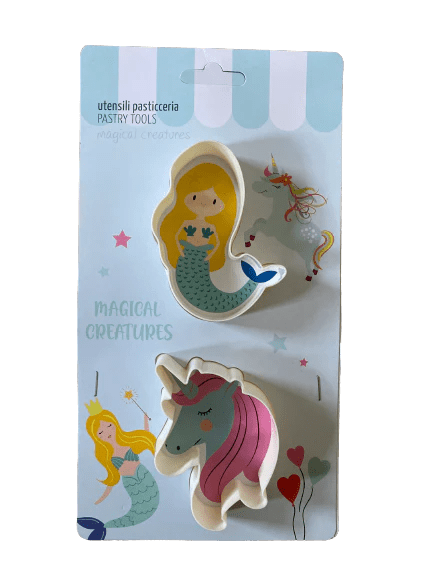 Bakewareind Mermaid Unicorn SugarCraft Cookie Fondant Cake Cutter Set,2Pc - Bakewareindia