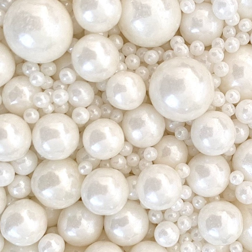 Bakewareind Mix White Pearls Sprinkles Edible,100gram - Bakewareindia